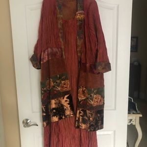 2 piece dress with long detailed jacket